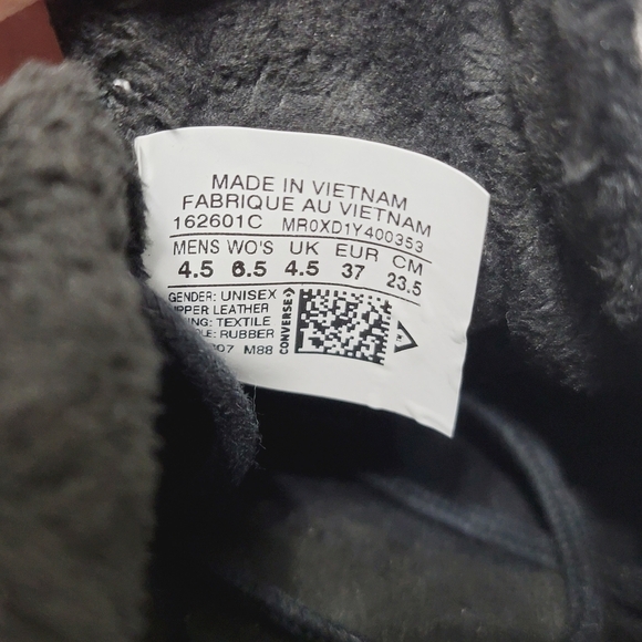 NWOB CONVERSE ONE STAR LOW STREET LEATHER WARMER 'BLACK' - FAUX FUR LINING - Picture 12 of 12